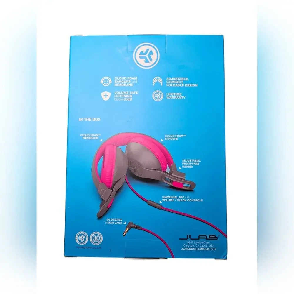 3 - NWT JLab JBuddies Studio Adult Headphones - 1 Black & Pink, 2 Blue & Black